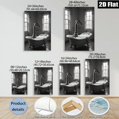 2D flat 1pc Whimsical Giraffe Bubble Bath Art Print Modern Farmhouse Wall Decor Living Room Bedroom Canvas Art Gallery Wrapped Timeless Aesthetic Trending Now