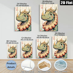 2D flat 1pc Whimsical Rhino Portrait Playful Animal Wall Art Kids Room Nursery Decor Modern Farmhouse Living Room Gallery Wrapped Canvas Prints