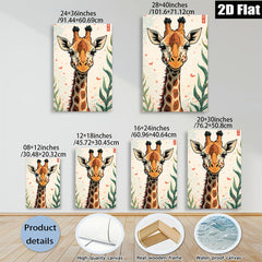 2D flat 1pc Whimsical giraffe portrait adds playful charm to kids room nursery home decor gallery wrapped canvas wall art modern farmhouse style