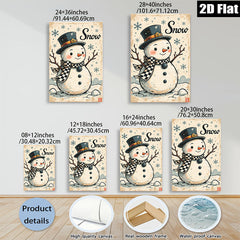 2D flat 1pc Whimsical snowman winter scene cozy farmhouse wall decor living room bedroom holiday gifts gallery wrapped canvas prints