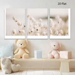 2D flat 1pc Whispering Seed Heads Meadow Bloom Farmhouse Wall Art Living Room Decor Botanical Prints Gallery Wrapped Canvas Picture Hanging Ready Modern Minimalist Aesthetic