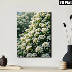 2D flat 1pc White Blossom Spring Garden Floral Wall Art Living Room Bedroom Home Decor Farmhouse Style Canvas Prints Modern Botanical Artwork Gallery Wrapped Ready to Hang