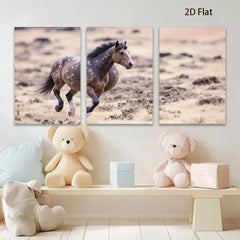 2D flat 1pc Wild Horse Running Freedom Plains Wall Art Decor Canvas Prints for Living Room Bedroom Gallery Wrapped Modern Farmhouse Rustic Western Style