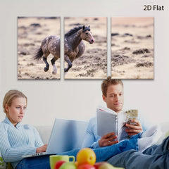 2D flat 1pc Wild Horse Running Freedom Plains Wall Art Decor Canvas Prints for Living Room Bedroom Gallery Wrapped Modern Farmhouse Rustic Western Style