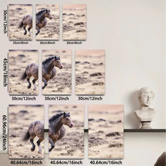 2D flat 1pc Wild Horse Running Freedom Plains Wall Art Decor Canvas Prints for Living Room Bedroom Gallery Wrapped Modern Farmhouse Rustic Western Style