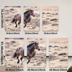 2D flat 1pc Wild Horse Running Freedom Plains Wall Art Decor Canvas Prints for Living Room Bedroom Gallery Wrapped Modern Farmhouse Rustic Western Style