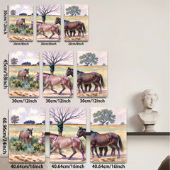 2D flat 1pc Wild Horses Pasture Scene Farmhouse Wall Art Decor Living Room Bedroom Canvas Prints Modern Rustic Home Decorations