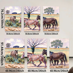 2D flat 1pc Wild Horses Pasture Scene Farmhouse Wall Art Decor Living Room Bedroom Canvas Prints Modern Rustic Home Decorations