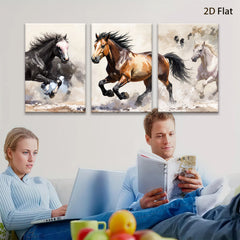 2D flat 1pc Wild Horses Running Free Farm Animal Wall Art Canvas Prints for Living Room Bedroom Home Decor Modern Farmhouse Style Rustic Chic