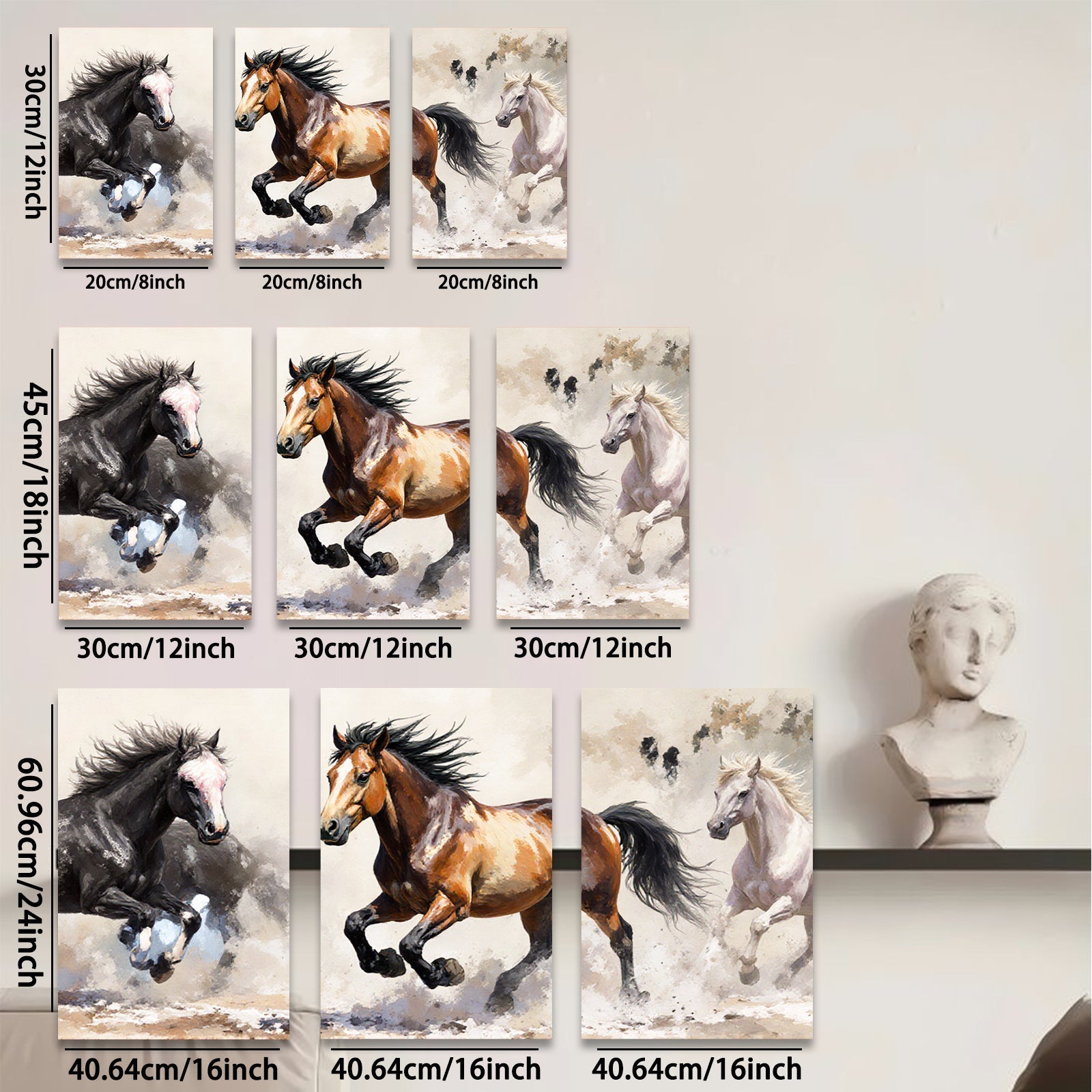 2D flat 1pc Wild Horses Running Free Farm Animal Wall Art Canvas Prints for Living Room Bedroom Home Decor Modern Farmhouse Style Rustic Chic