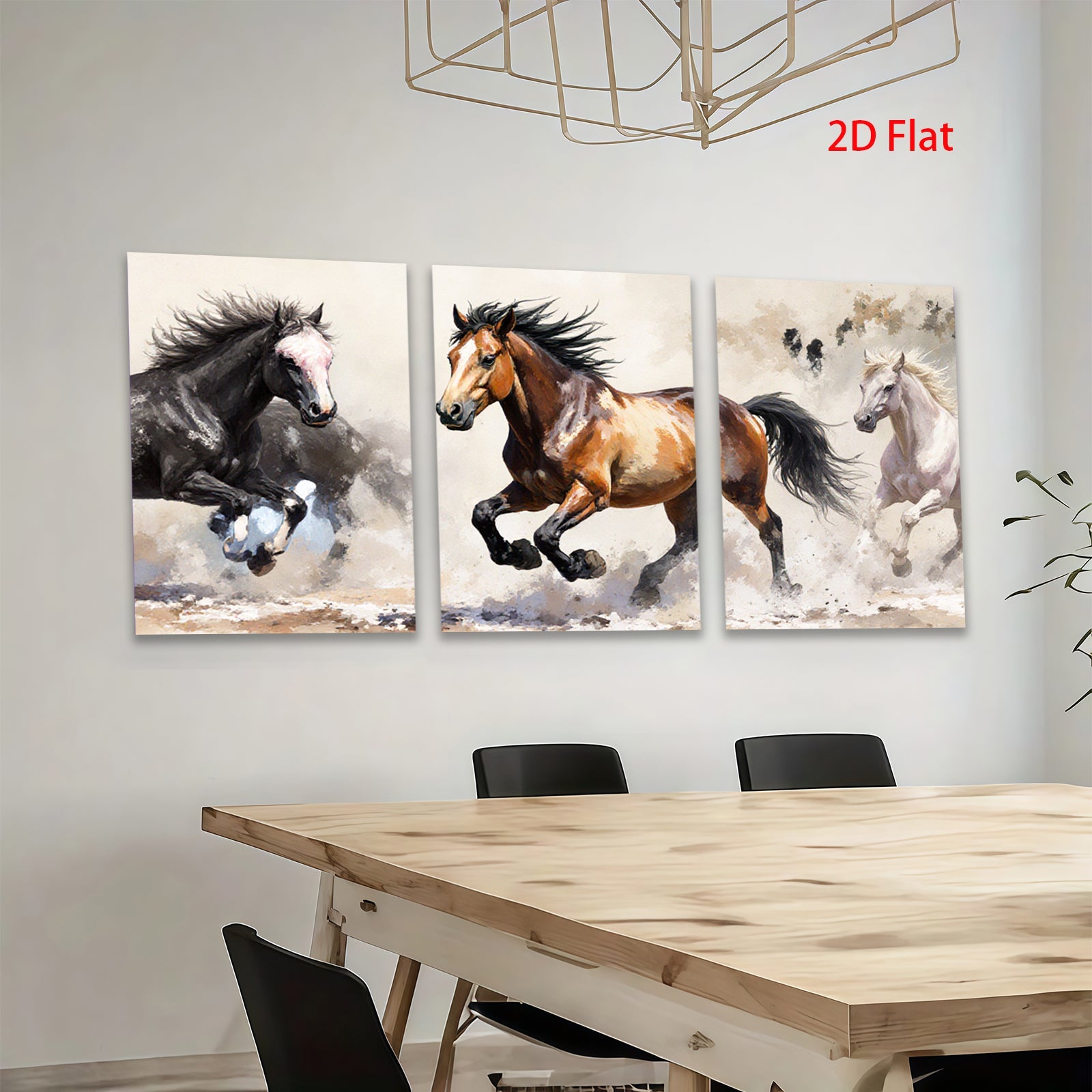 2D flat 1pc Wild Horses Running Free Farm Animal Wall Art Canvas Prints for Living Room Bedroom Home Decor Modern Farmhouse Style Rustic Chic