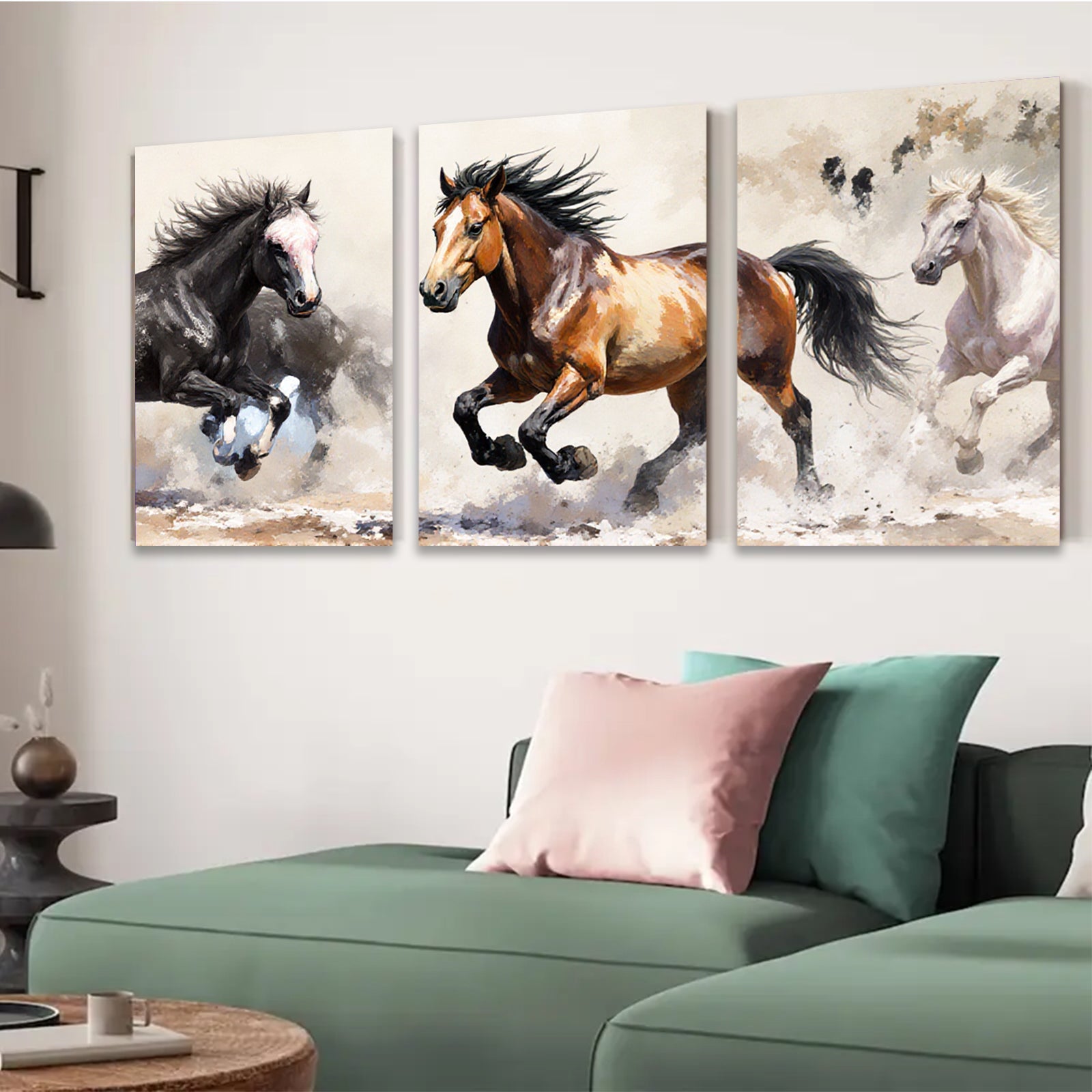 2D flat 1pc Wild Horses Running Free Farm Animal Wall Art Canvas Prints for Living Room Bedroom Home Decor Modern Farmhouse Style Rustic Chic