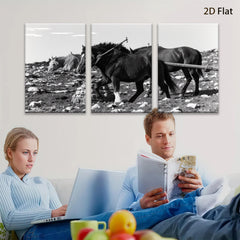 2D flat 1pc Wild Horses Running Through Rocky Terrain Farmhouse Wall Art Rustic Decor Living Room Bedroom Canvas Prints Modern Artwork Cozy Home Décor