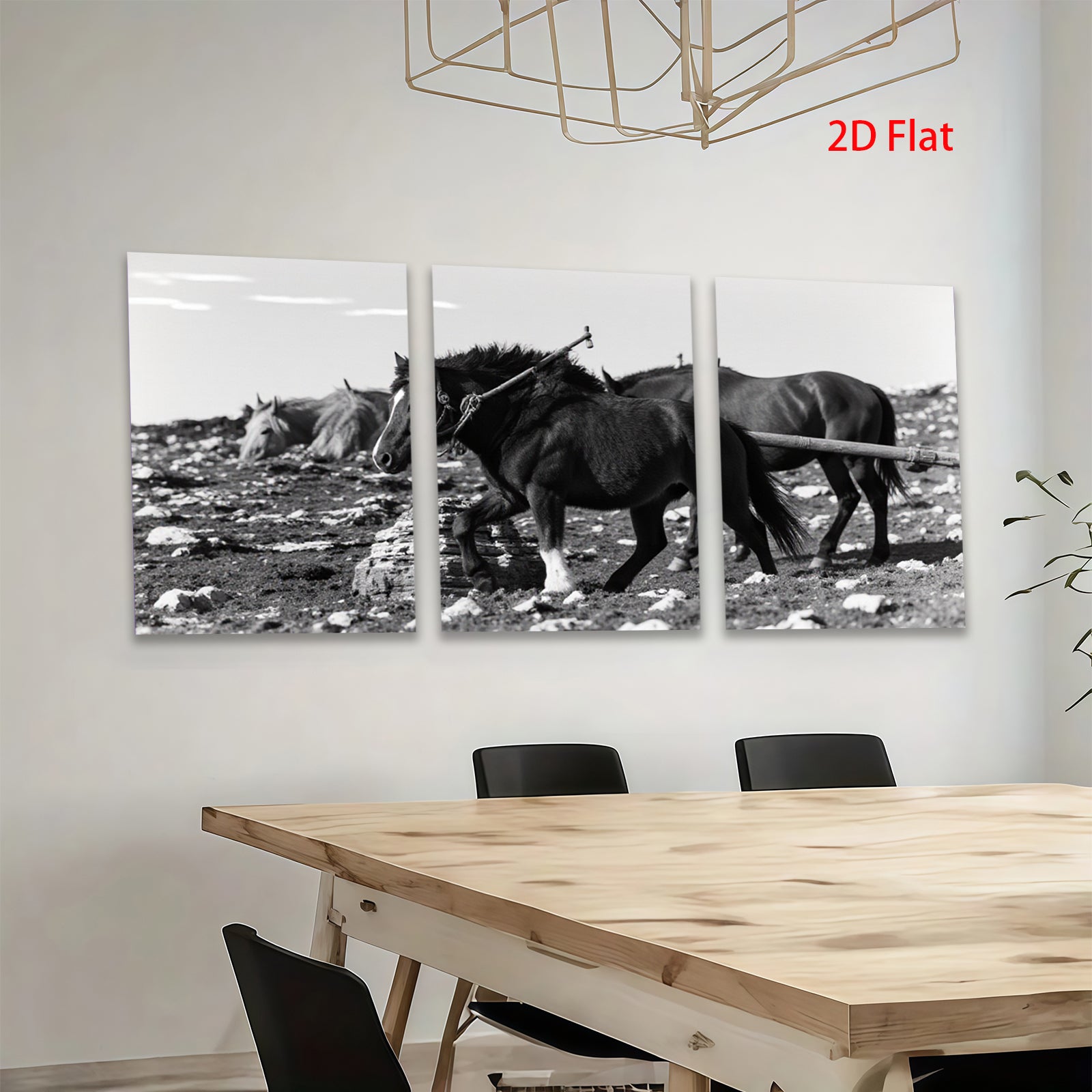 2D flat 1pc Wild Horses Running Through Rocky Terrain Farmhouse Wall Art Rustic Decor Living Room Bedroom Canvas Prints Modern Artwork Cozy Home Décor