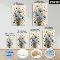 2D flat 1pc Wildflower Bloom Botanical Art Print Farmhouse Wall Decor Living Room Bedroom Gallery Wrapped Canvas Modern Rustic Home Accents