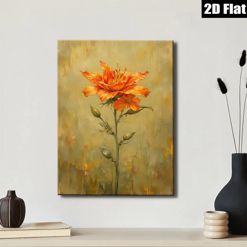 2D flat 1pc Wildflower Bloom Botanical Wall Art Farmhouse Decor Living Room Bedroom Canvas Painting Modern Rustic Style Home D��cor Gallery Wrapped Ready to Hang