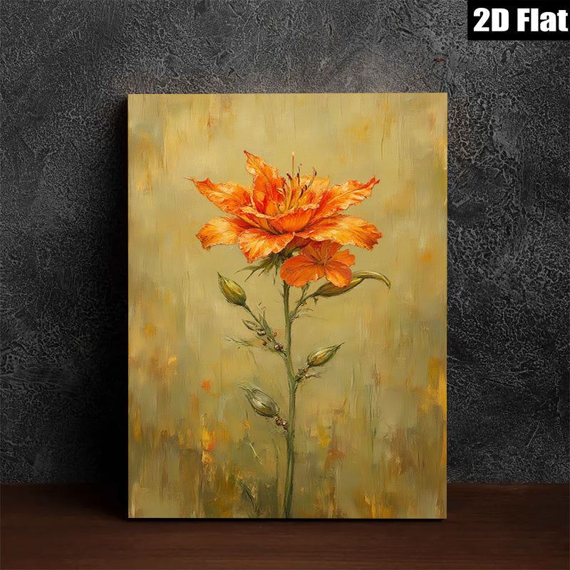 2D flat 1pc Wildflower Bloom Botanical Wall Art Farmhouse Decor Living Room Bedroom Canvas Painting Modern Rustic Style Home D��cor Gallery Wrapped Ready to Hang