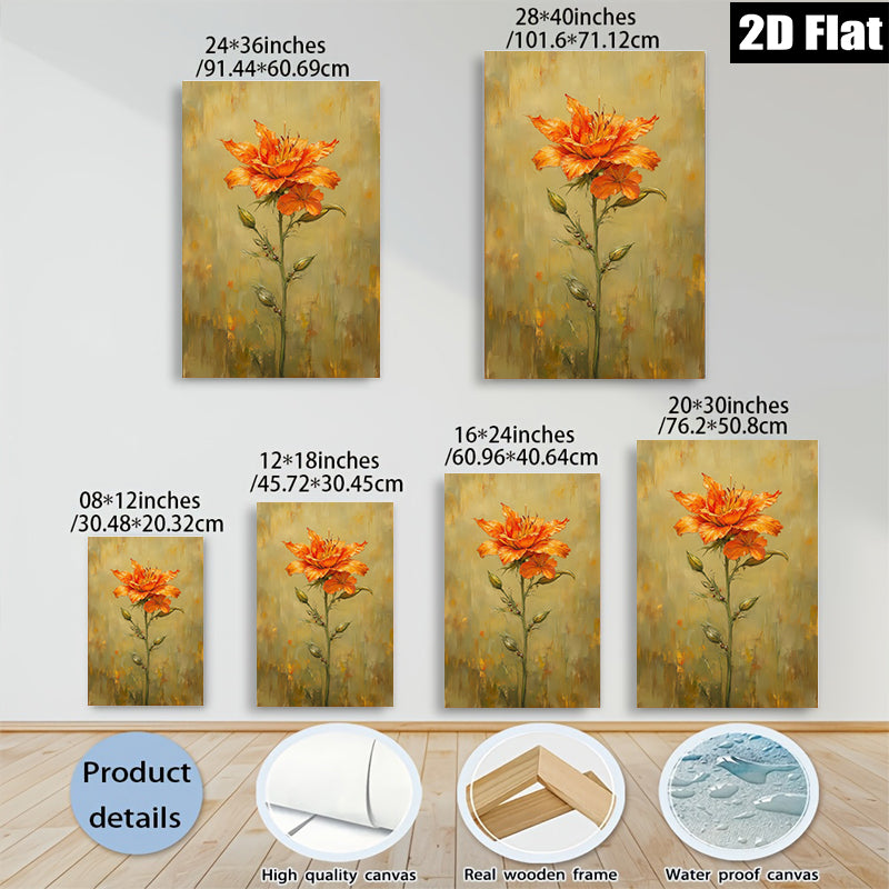 2D flat 1pc Wildflower Bloom Botanical Wall Art Farmhouse Decor Living Room Bedroom Canvas Painting Modern Rustic Style Home D��cor Gallery Wrapped Ready to Hang