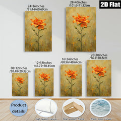 2D flat 1pc Wildflower Bloom Botanical Wall Art Farmhouse Decor Living Room Bedroom Canvas Painting Modern Rustic Style Home D��cor Gallery Wrapped Ready to Hang