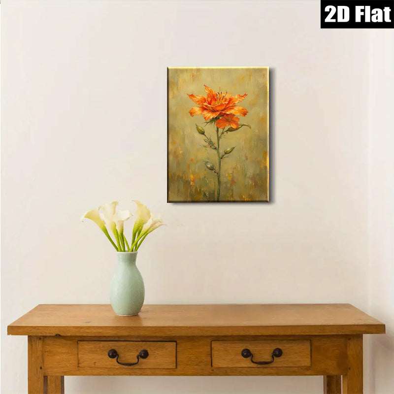 2D flat 1pc Wildflower Bloom Botanical Wall Art Farmhouse Decor Living Room Bedroom Canvas Painting Modern Rustic Style Home D��cor Gallery Wrapped Ready to Hang