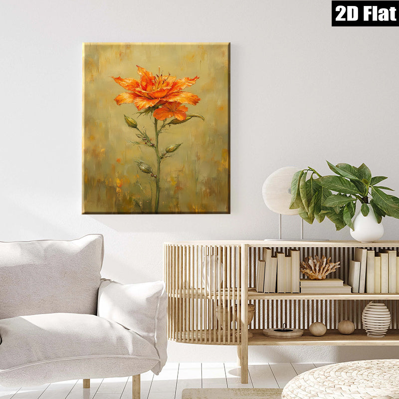 2D flat 1pc Wildflower Bloom Botanical Wall Art Farmhouse Decor Living Room Bedroom Canvas Painting Modern Rustic Style Home D��cor Gallery Wrapped Ready to Hang