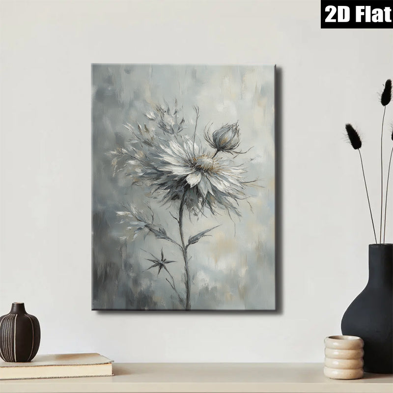 2D flat 1pc Wildflower Bloom Botanical Wall Art for Living Room Bedroom Modern Farmhouse Decor Gallery Wrapped Canvas Prints Ready to Hang Minimalist Aesthetic