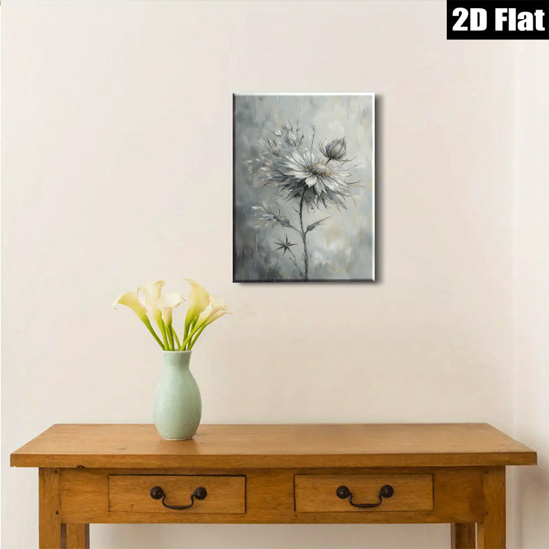 2D flat 1pc Wildflower Bloom Botanical Wall Art for Living Room Bedroom Modern Farmhouse Decor Gallery Wrapped Canvas Prints Ready to Hang Minimalist Aesthetic