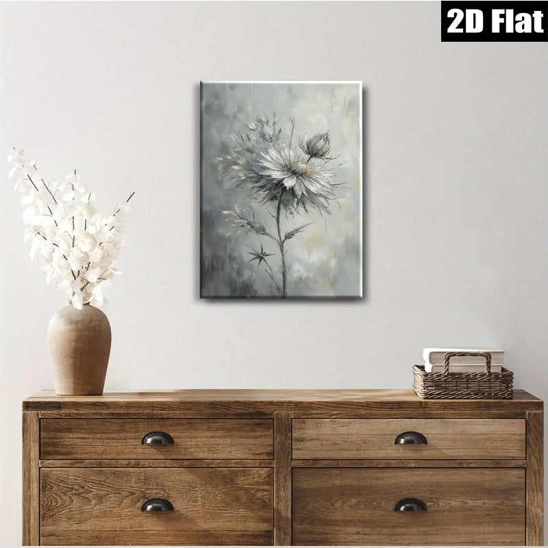 2D flat 1pc Wildflower Bloom Botanical Wall Art for Living Room Bedroom Modern Farmhouse Decor Gallery Wrapped Canvas Prints Ready to Hang Minimalist Aesthetic