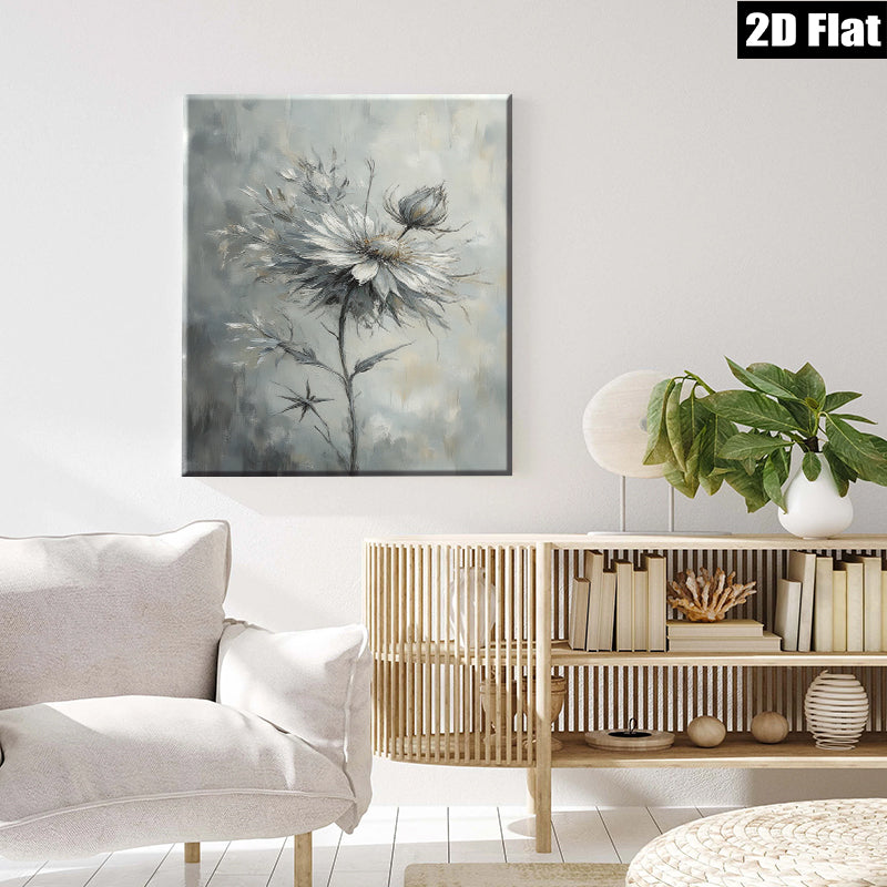 2D flat 1pc Wildflower Bloom Botanical Wall Art for Living Room Bedroom Modern Farmhouse Decor Gallery Wrapped Canvas Prints Ready to Hang Minimalist Aesthetic