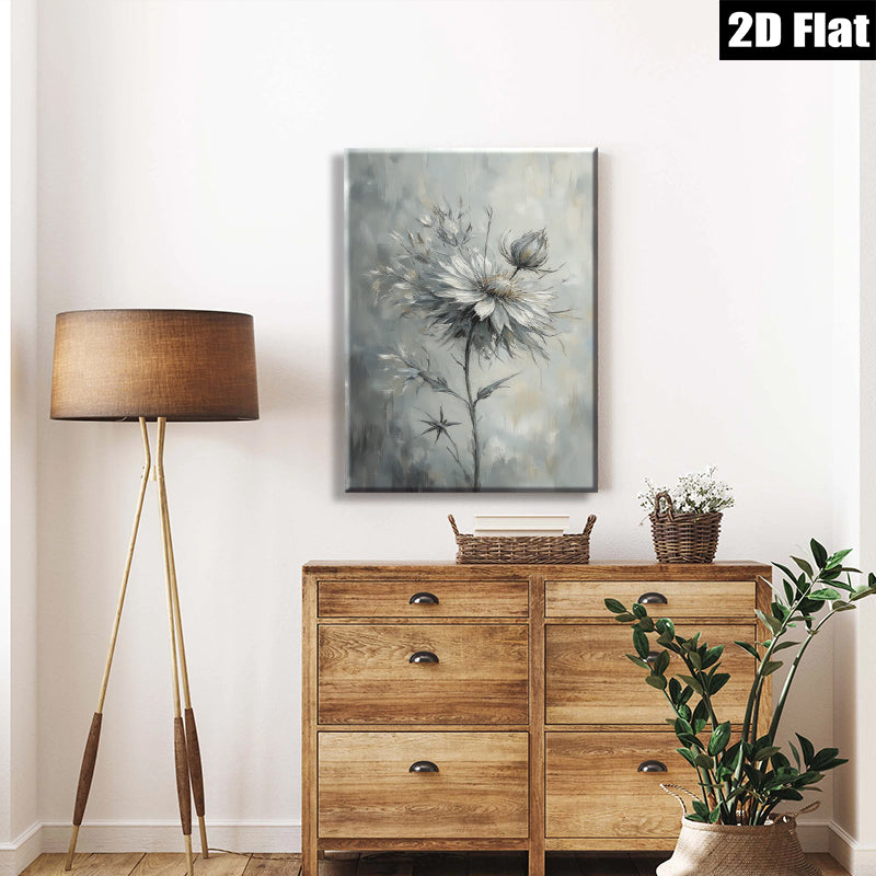 2D flat 1pc Wildflower Bloom Botanical Wall Art for Living Room Bedroom Modern Farmhouse Decor Gallery Wrapped Canvas Prints Ready to Hang Minimalist Aesthetic