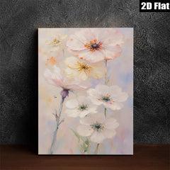 2D flat 1pc Wildflower Bloom Painting Delicate Floral Wall Art Modern Farmhouse Decor Living Room Bedroom Canvas Print Gallery Wrapped Ready to Hang