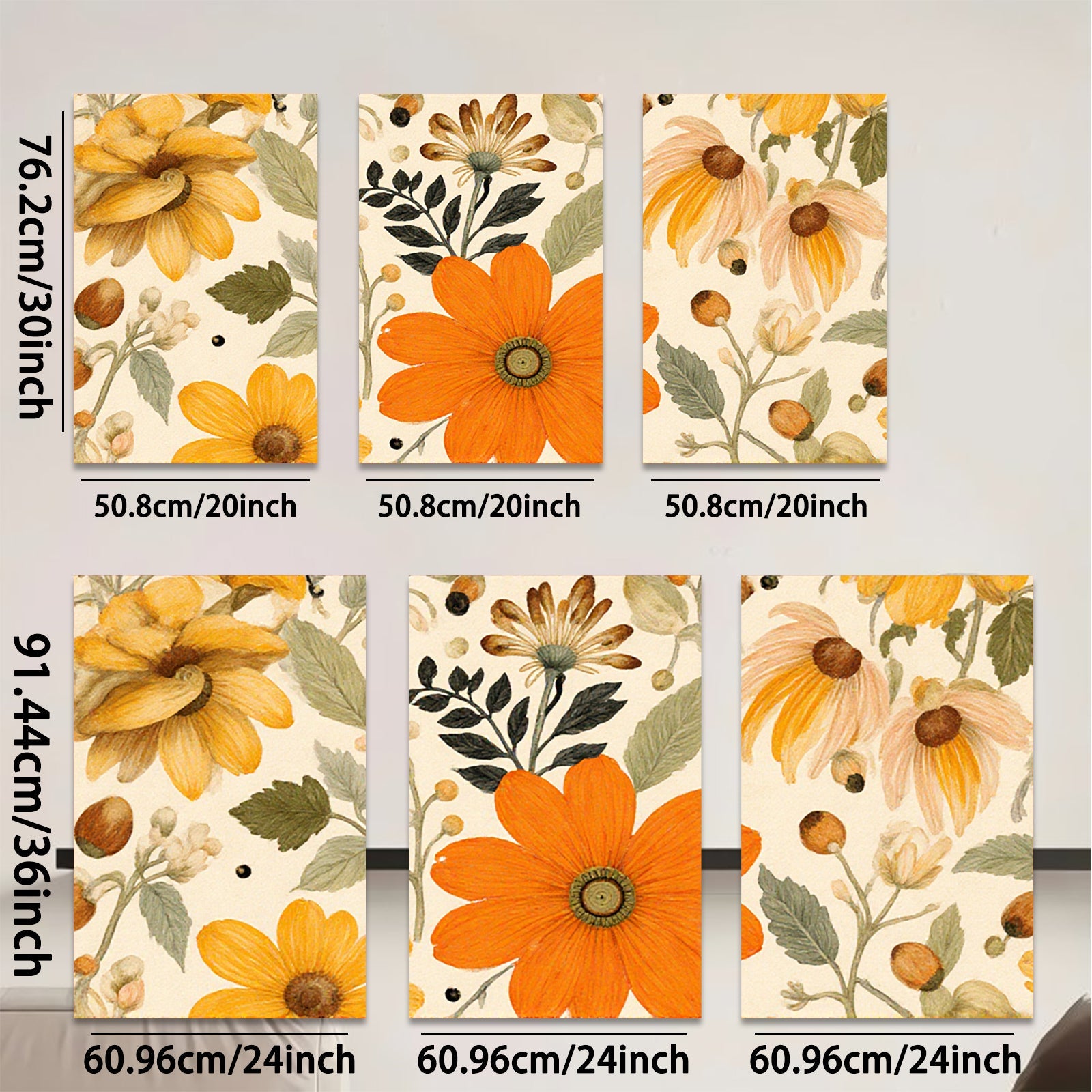 2D flat 1pc Wildflower Botanical Wall Art Decor for Living Room Bedroom Gallery Wrapped Canvas Print Farmhouse Rustic Modern Home D��cor Gift Idea