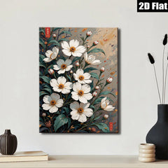 2D flat 1pc Wildflower Botanical Wall Art Prints Vivid Floral Canvas Painting Home Decor Living Room Bedroom Modern Farmhouse Style Gallery Wrapped Ready to Hang