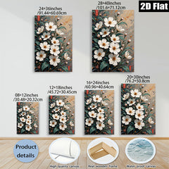 2D flat 1pc Wildflower Botanical Wall Art Prints Vivid Floral Canvas Painting Home Decor Living Room Bedroom Modern Farmhouse Style Gallery Wrapped Ready to Hang