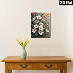 2D flat 1pc Wildflower Botanical Wall Art Prints Vivid Floral Canvas Painting Home Decor Living Room Bedroom Modern Farmhouse Style Gallery Wrapped Ready to Hang