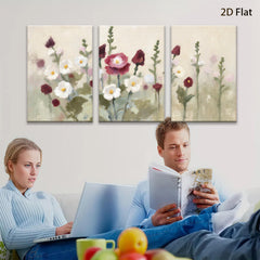 2D flat 1pc Wildflower Garden Bloom Painting Farmhouse Wall Decor Living Room Bedroom Art Prints Canvas Pictures Modern Rustic Style Home Decorations