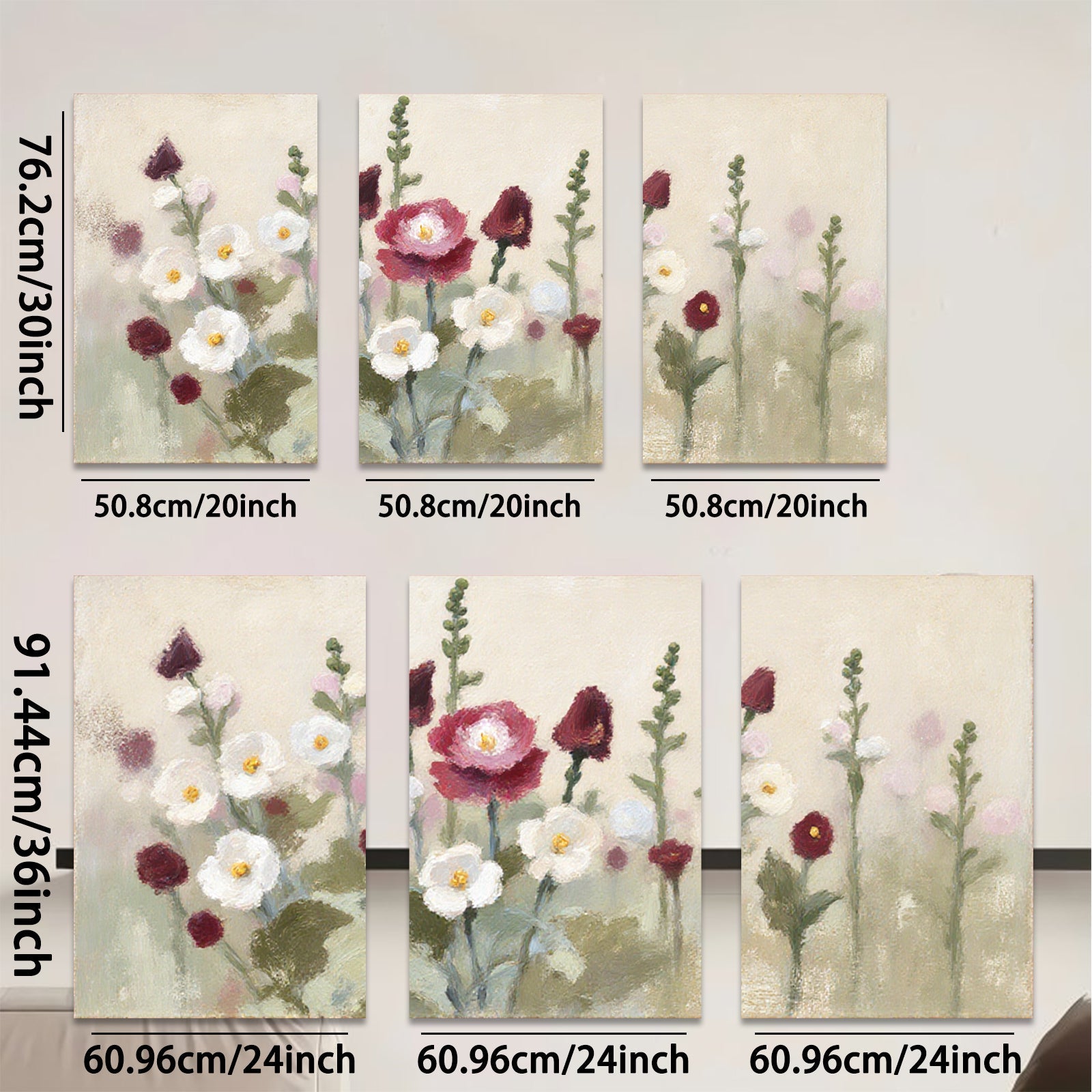 2D flat 1pc Wildflower Garden Bloom Painting Farmhouse Wall Decor Living Room Bedroom Art Prints Canvas Pictures Modern Rustic Style Home Decorations