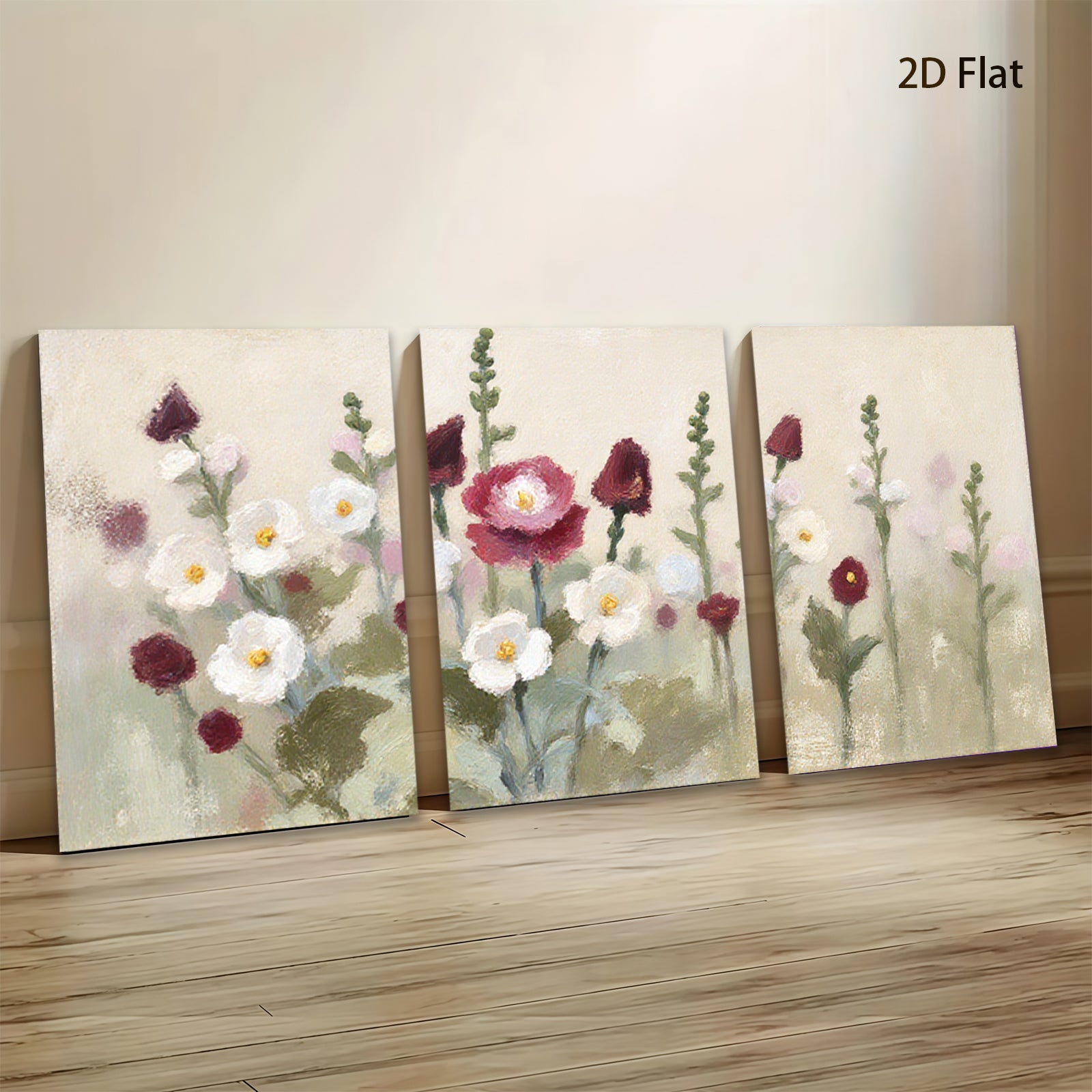 2D flat 1pc Wildflower Garden Bloom Painting Farmhouse Wall Decor Living Room Bedroom Art Prints Canvas Pictures Modern Rustic Style Home Decorations