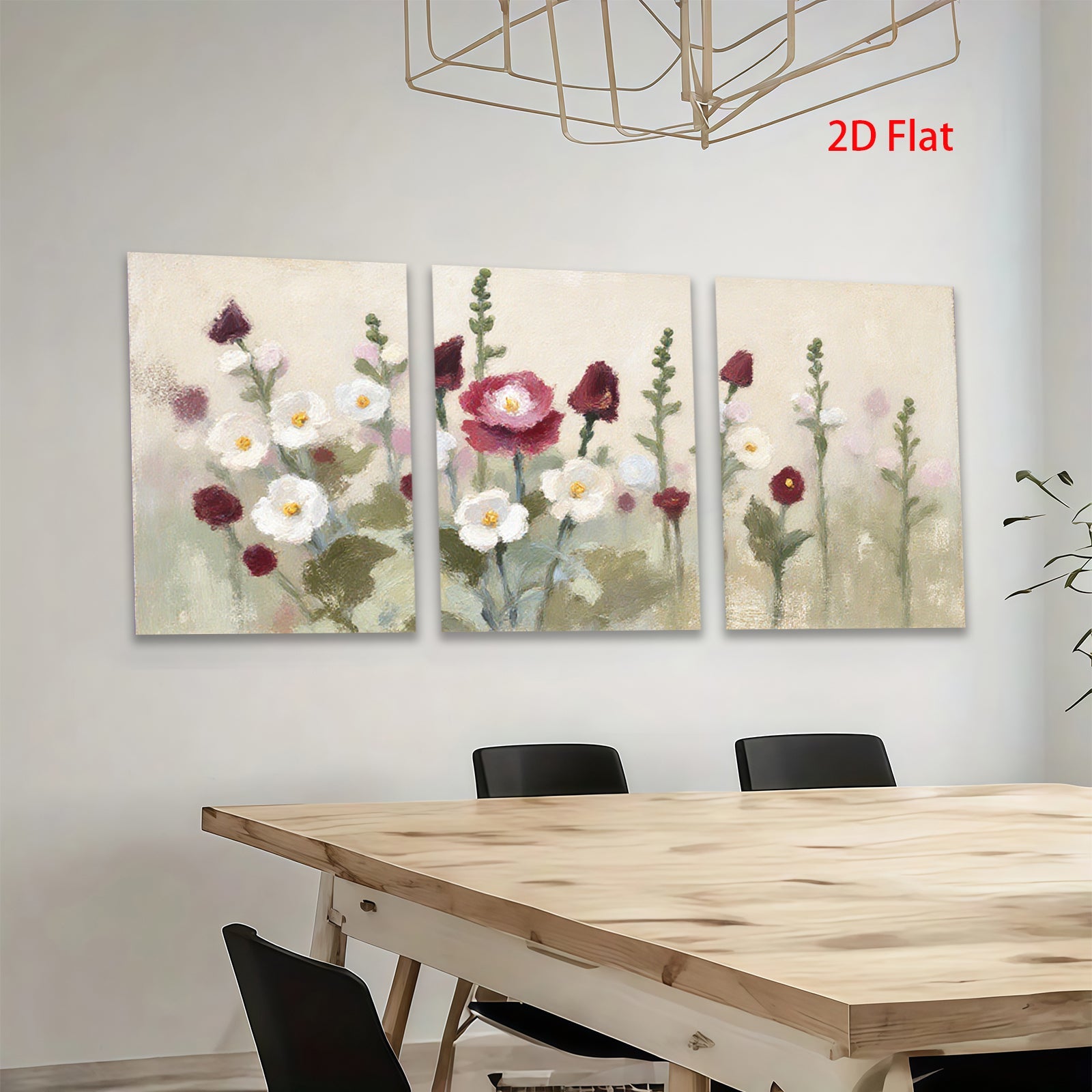 2D flat 1pc Wildflower Garden Bloom Painting Farmhouse Wall Decor Living Room Bedroom Art Prints Canvas Pictures Modern Rustic Style Home Decorations