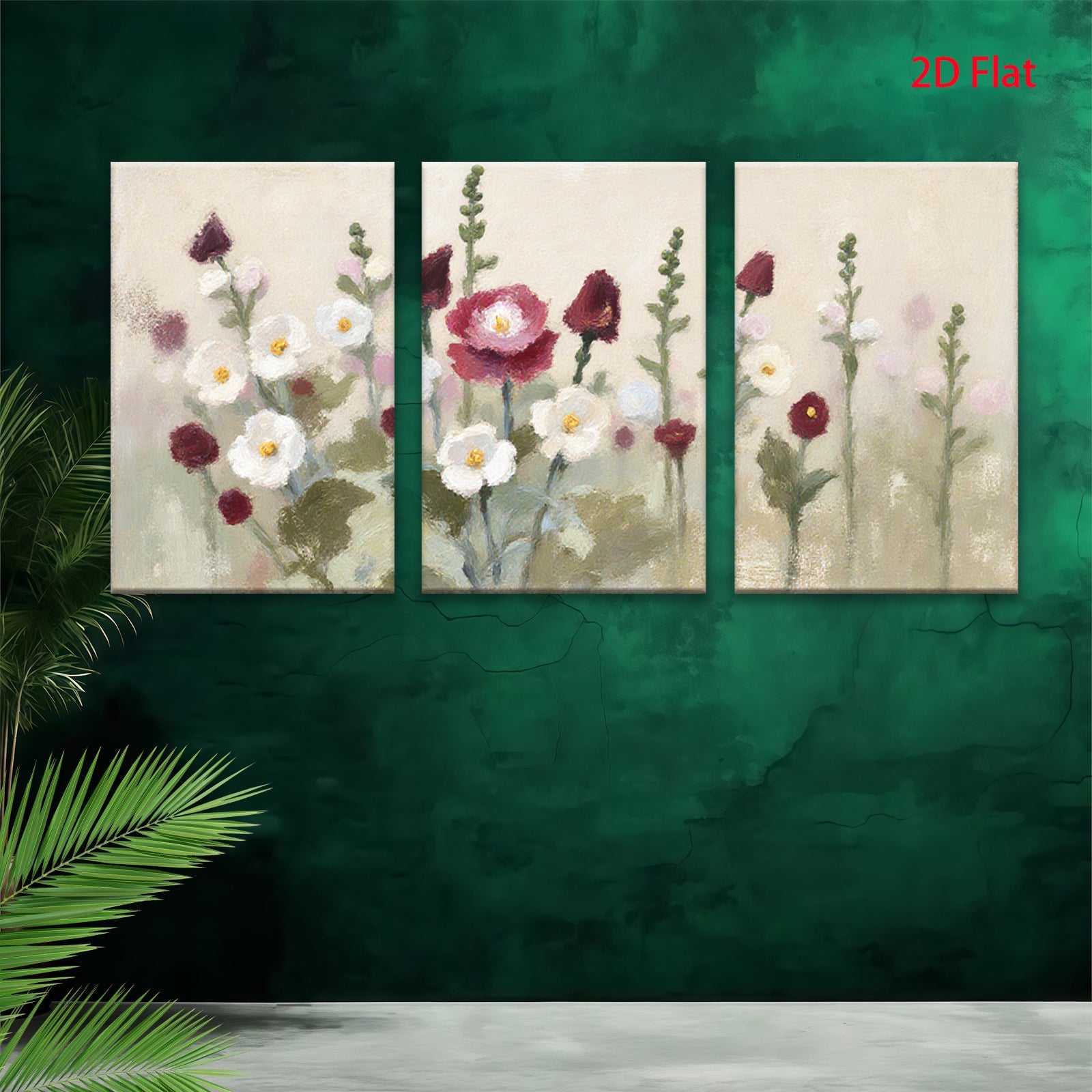 2D flat 1pc Wildflower Garden Bloom Painting Farmhouse Wall Decor Living Room Bedroom Art Prints Canvas Pictures Modern Rustic Style Home Decorations