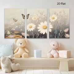 2D flat 1pc Wildflower Meadow Bliss Botanical Wall Art Prints Farmhouse Decor Living Room Bedroom Gallery Wrapped Canvas Prints for Home D��cor Modern Aesthetic
