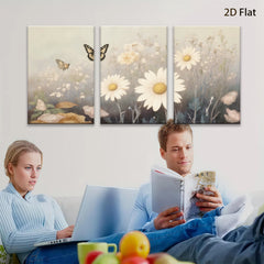 2D flat 1pc Wildflower Meadow Bliss Botanical Wall Art Prints Farmhouse Decor Living Room Bedroom Gallery Wrapped Canvas Prints for Home D��cor Modern Aesthetic