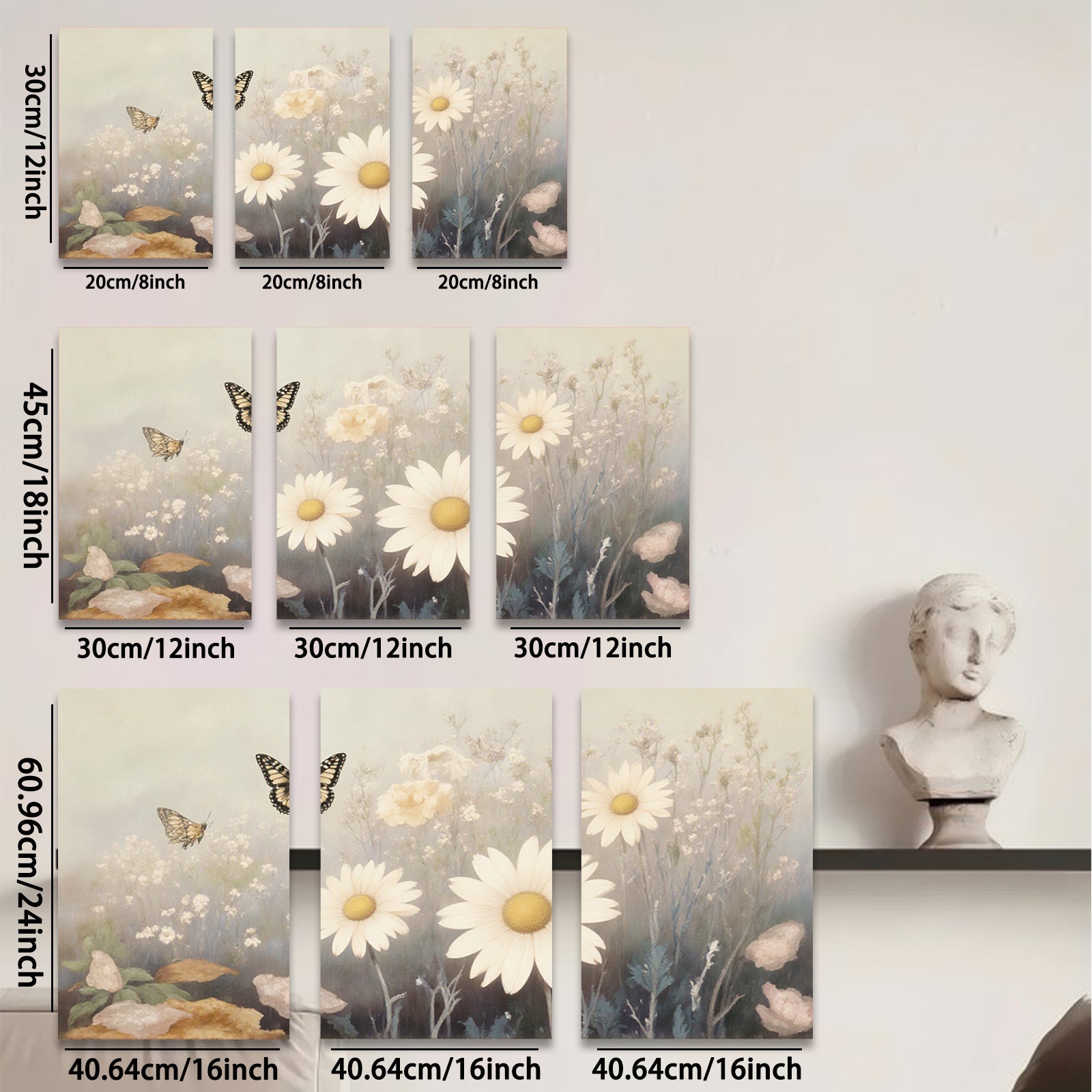 2D flat 1pc Wildflower Meadow Bliss Botanical Wall Art Prints Farmhouse Decor Living Room Bedroom Gallery Wrapped Canvas Prints for Home D��cor Modern Aesthetic