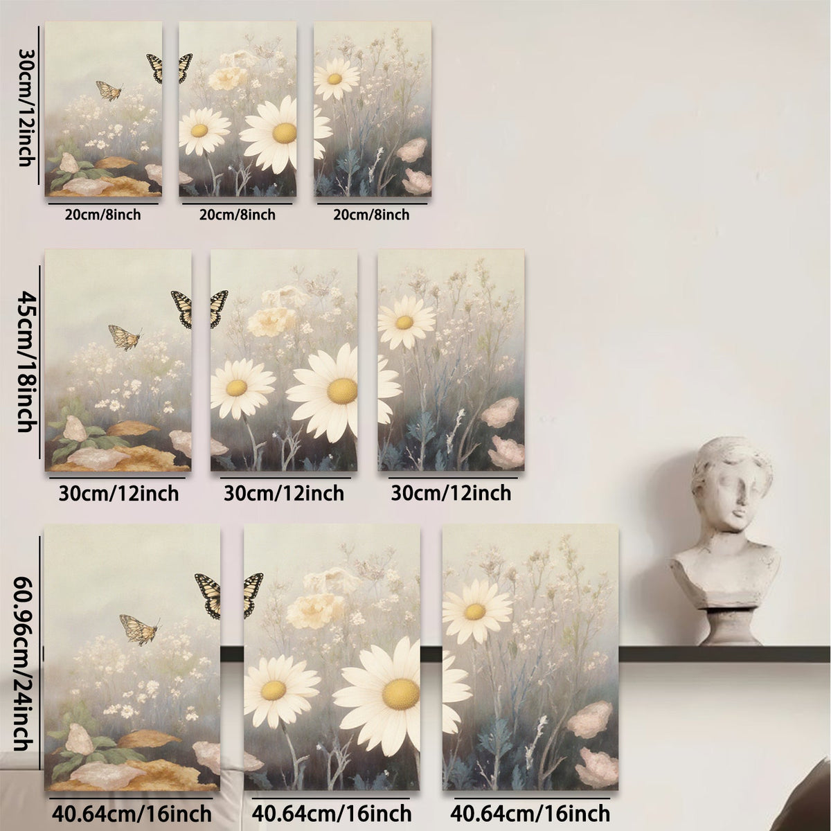 2D flat 1pc Wildflower Meadow Bliss Botanical Wall Art Prints Farmhouse Decor Living Room Bedroom Gallery Wrapped Canvas Prints for Home D��cor Modern Aesthetic