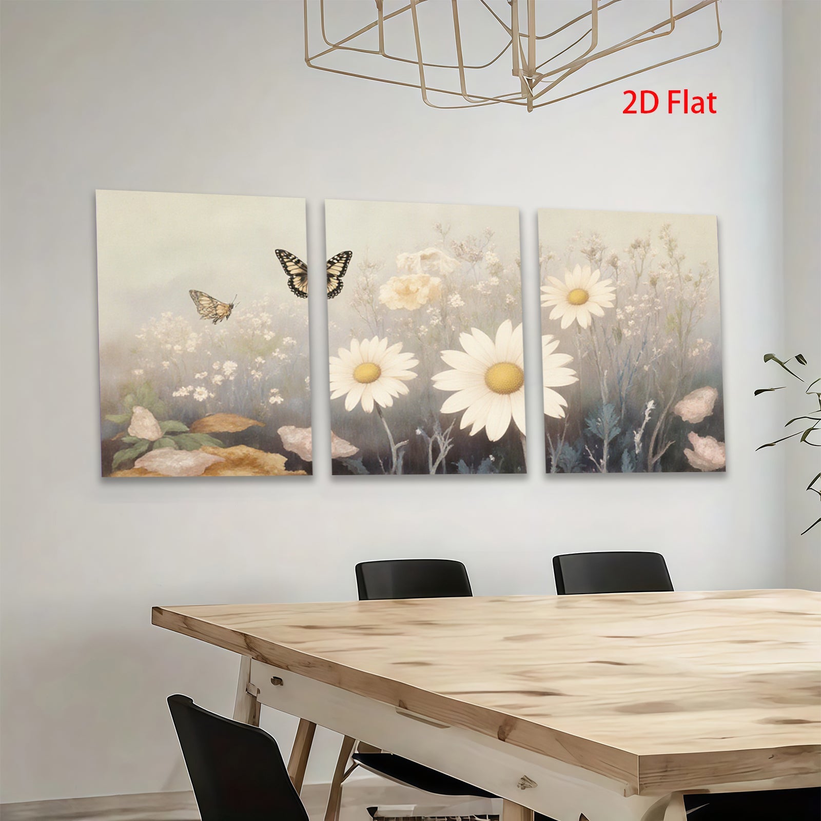 2D flat 1pc Wildflower Meadow Bliss Botanical Wall Art Prints Farmhouse Decor Living Room Bedroom Gallery Wrapped Canvas Prints for Home D��cor Modern Aesthetic