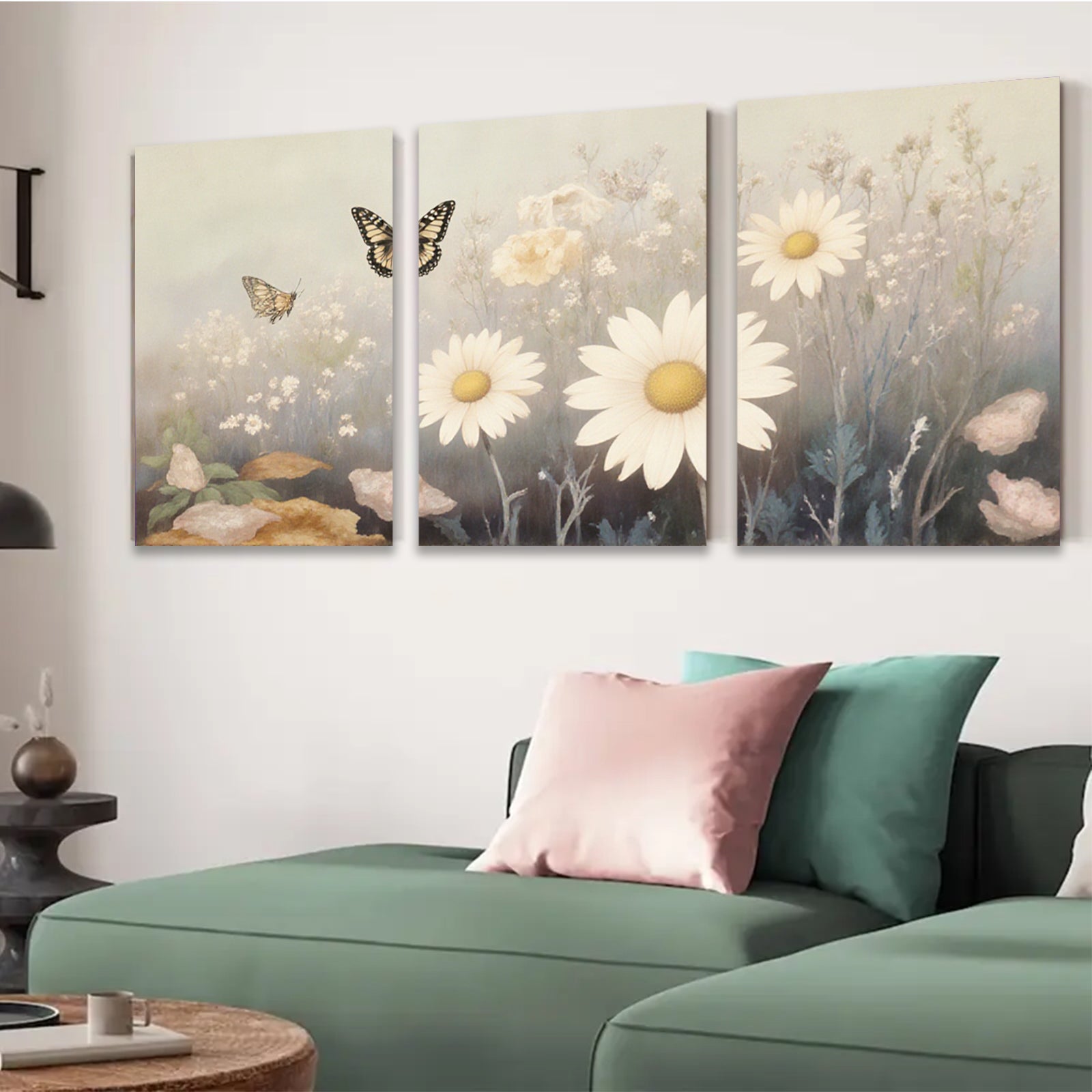 2D flat 1pc Wildflower Meadow Bliss Botanical Wall Art Prints Farmhouse Decor Living Room Bedroom Gallery Wrapped Canvas Prints for Home D��cor Modern Aesthetic