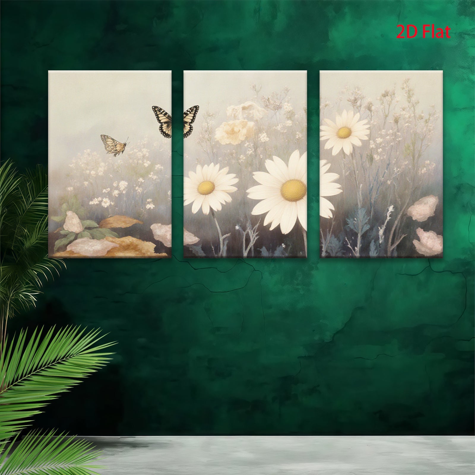 2D flat 1pc Wildflower Meadow Bliss Botanical Wall Art Prints Farmhouse Decor Living Room Bedroom Gallery Wrapped Canvas Prints for Home D��cor Modern Aesthetic