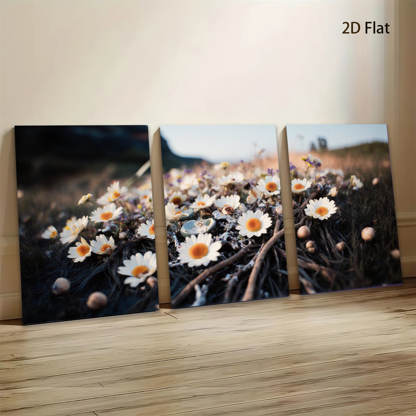 2D flat 1pc Wildflower Meadow Bliss Rustic Farmhouse Wall Decor for Living Room Bedroom Modern Gallery Wrapped Canvas Prints Botanical Art Home D��cor