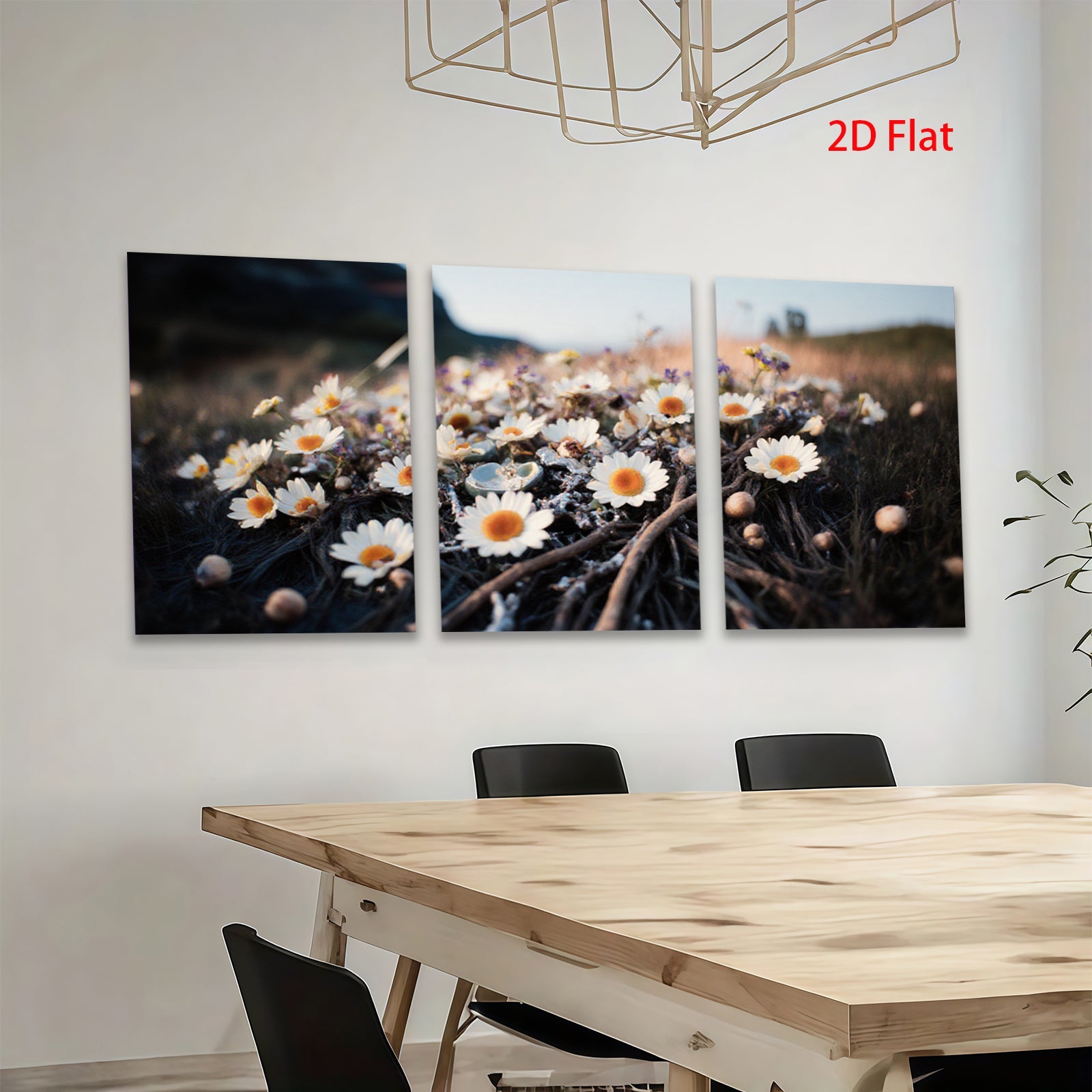 2D flat 1pc Wildflower Meadow Bliss Rustic Farmhouse Wall Decor for Living Room Bedroom Modern Gallery Wrapped Canvas Prints Botanical Art Home D��cor