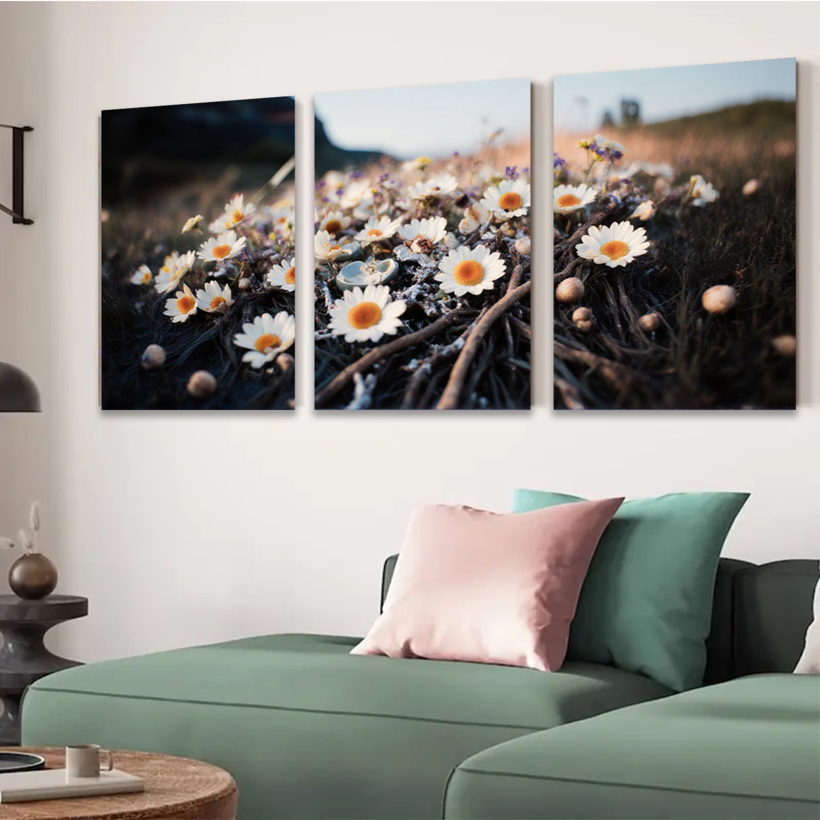 2D flat 1pc Wildflower Meadow Bliss Rustic Farmhouse Wall Decor for Living Room Bedroom Modern Gallery Wrapped Canvas Prints Botanical Art Home D��cor